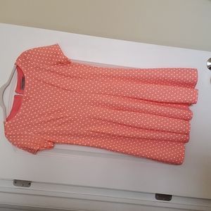 Coral polka dot dress Size 12P